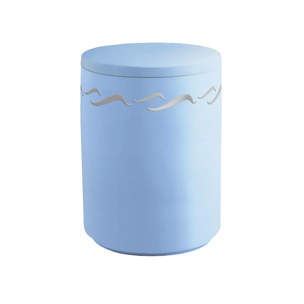 AQUA BRISE BIO-LEHM Urne atlantikblau silber