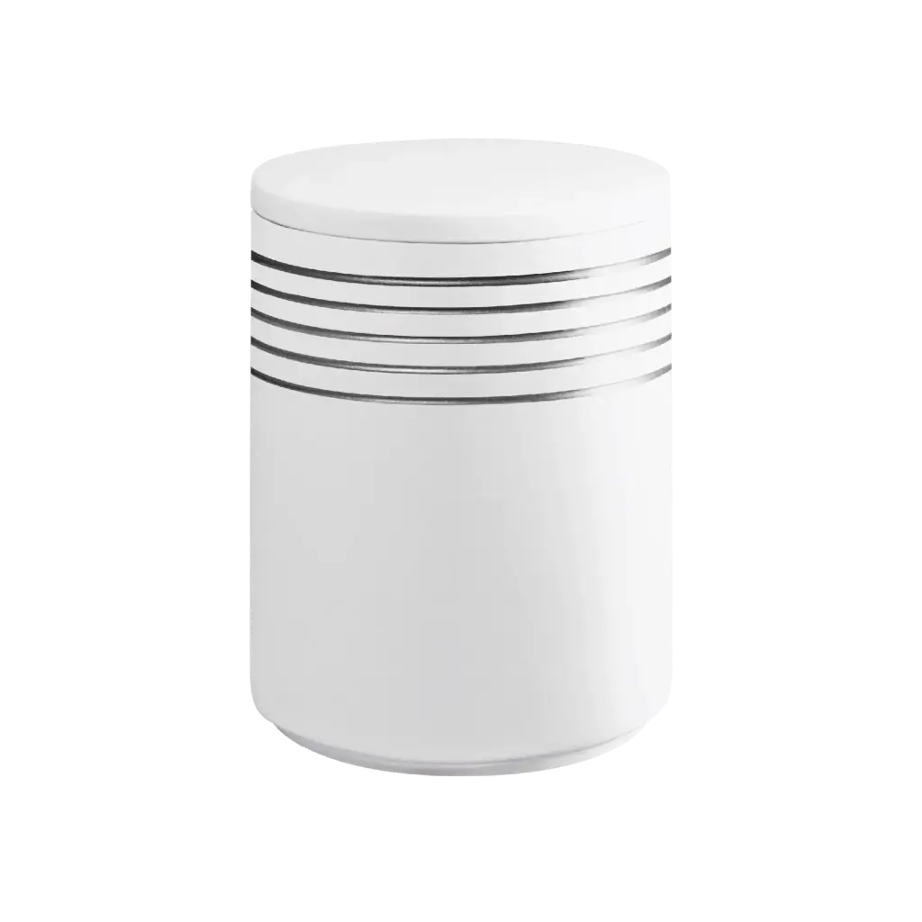 AQUA NOVA BIO-LEHM Urne weiß silber
