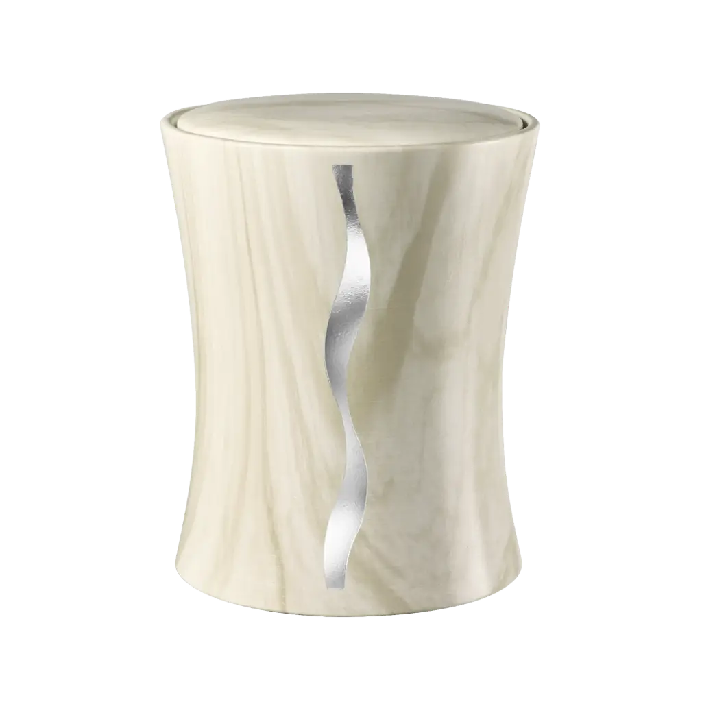 CONTURA BIO-LEHM Urne Marmor silber