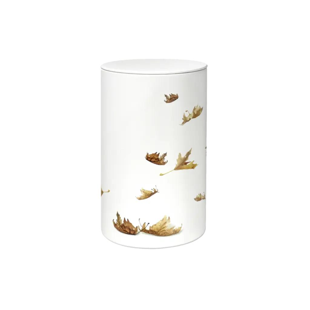 FLORA BIO-LEHM Urne Herbstlaub weiß