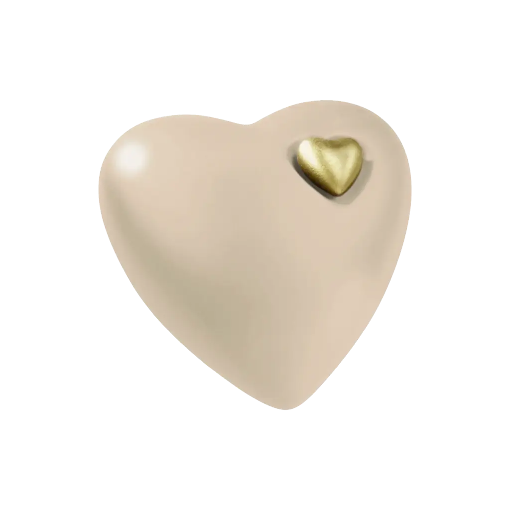 HERZ BIO-LEHM Urne cashmere gold