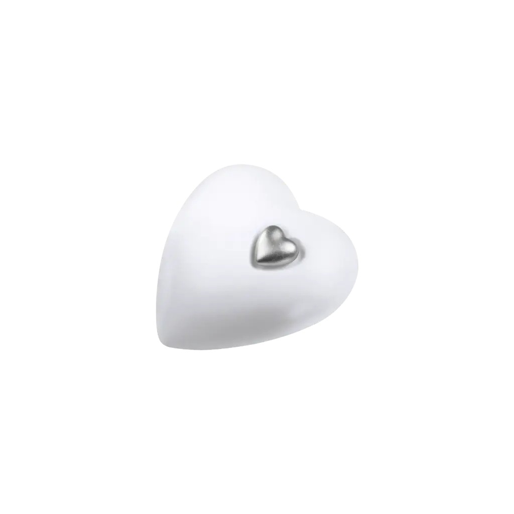 HERZ BIO-LEHM Memory weiß silber