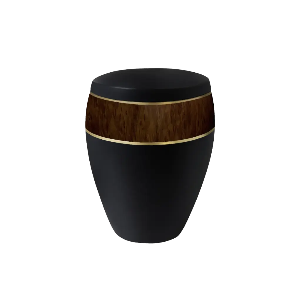 LOOP OMEGA BIO-LEHM Urne basalt Mahagoni