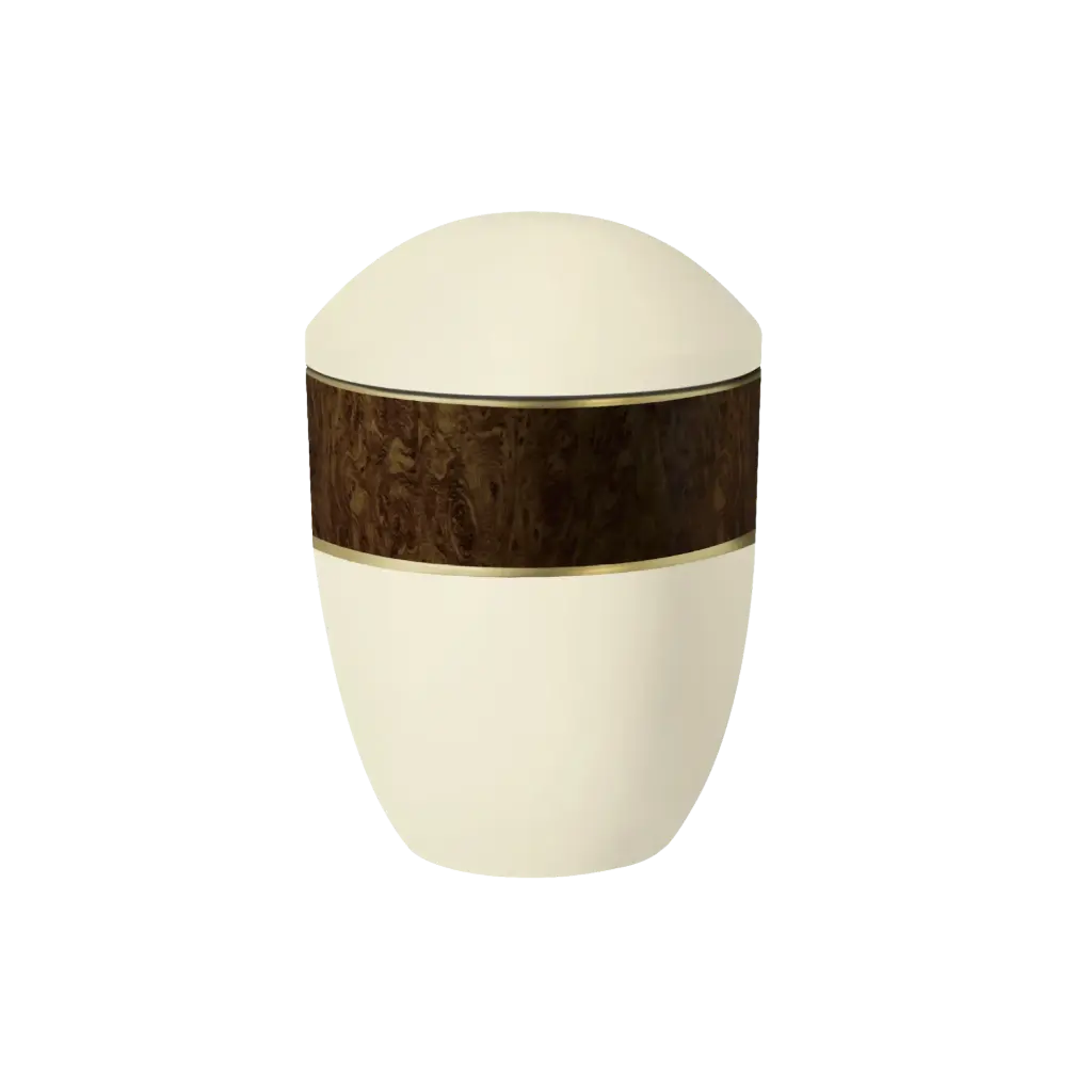 LOOP PURE BIO-LEHM Urne sandbeige Mahagoni
