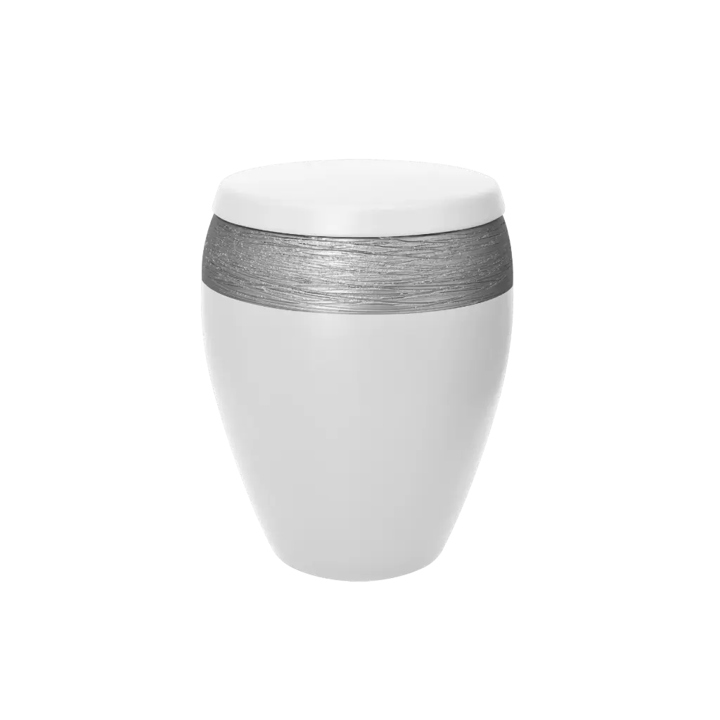 LUXOR SEMI OMEGA BIO-LEHM Urne weiß silber
