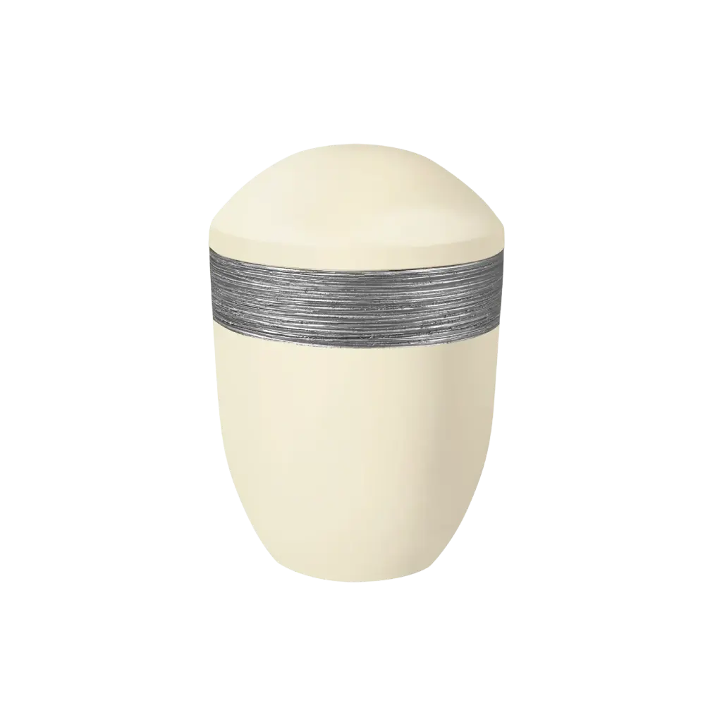 LUXOR SEMI PURE BIO-LEHM Urne sandbeige silber