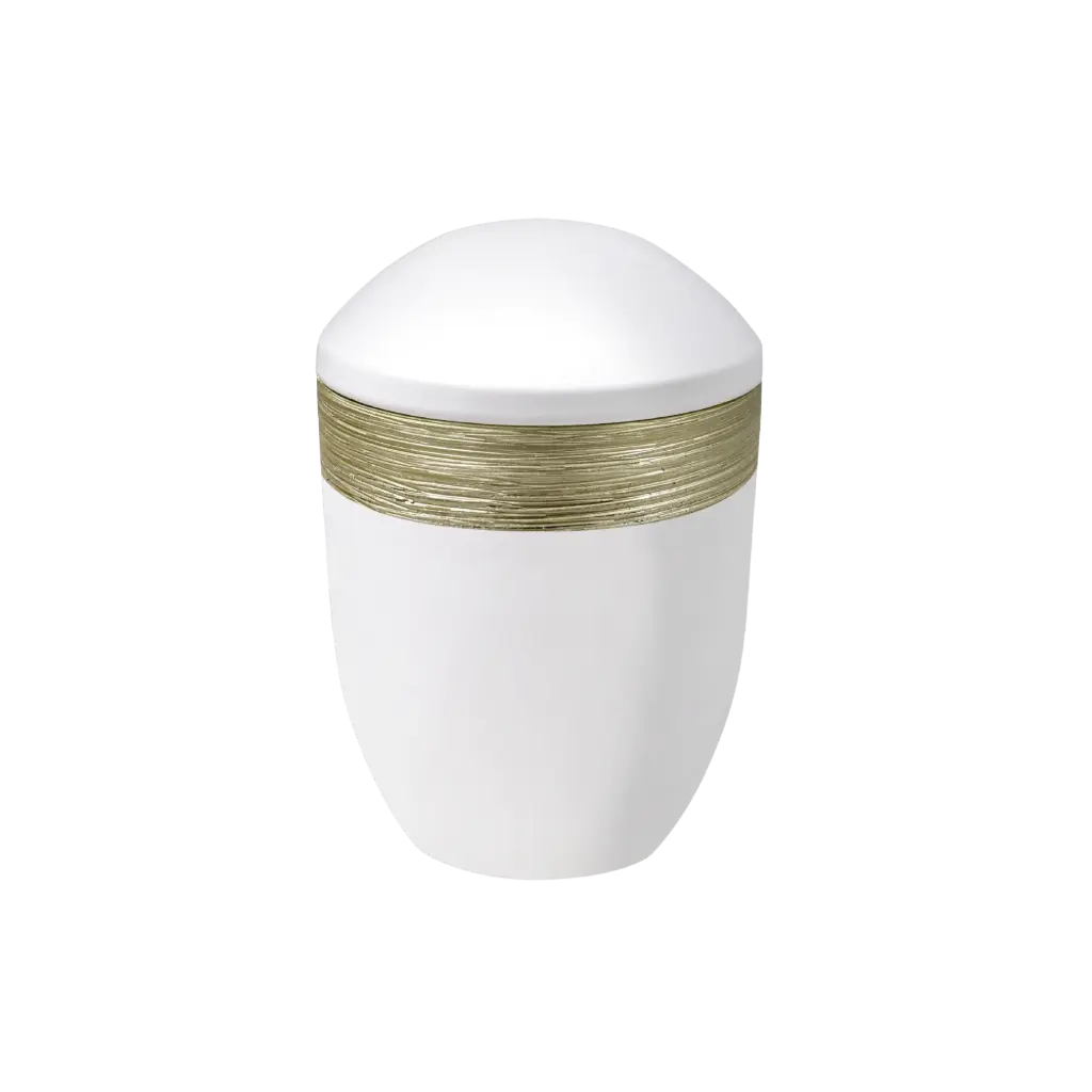 LUXOR SEMI PURE BIO-LEHM Urne weiß gold