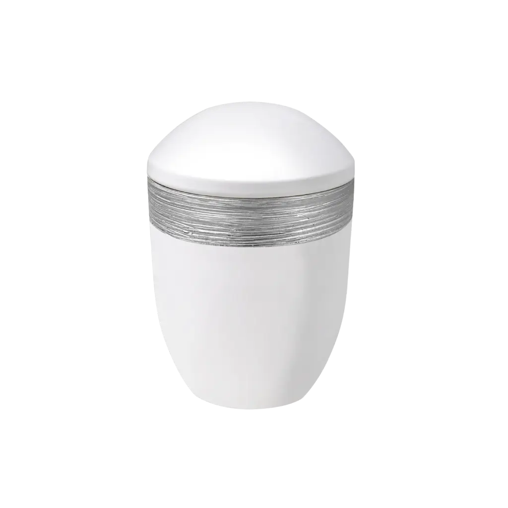 LUXOR SEMI PURE BIO-LEHM Urne weiß silber