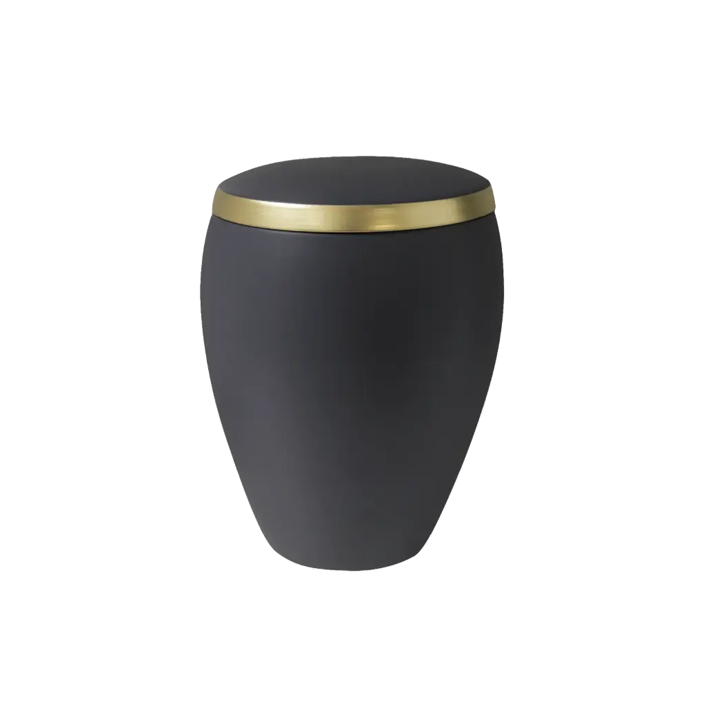 OMEGA BIO-LEHM Urne anthrazit gold