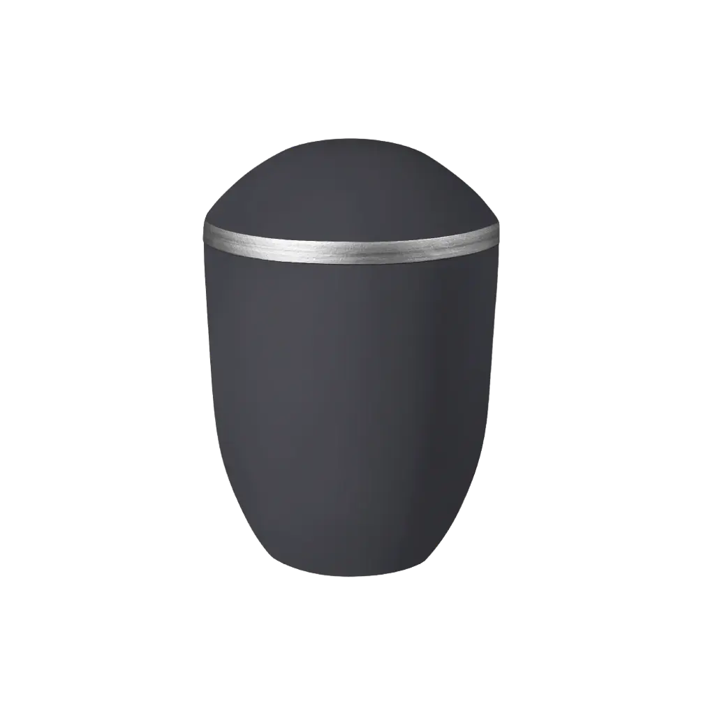 PURE BIO-LEHM Urne anthrazit silber