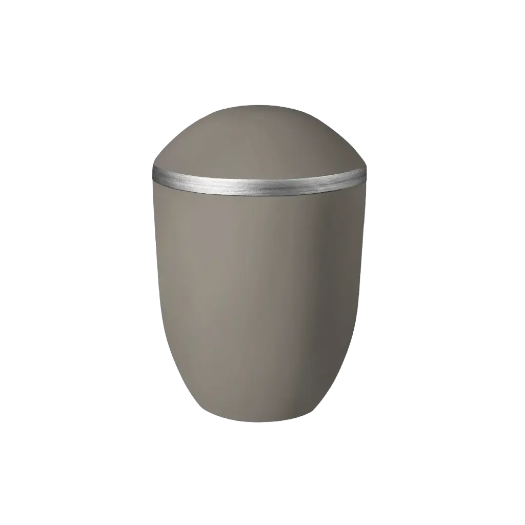 PURE BIO-LEHM Urne mandel silber