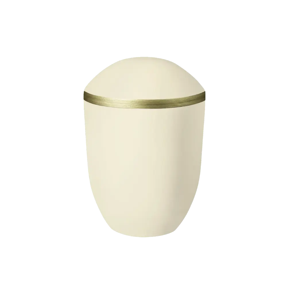 PURE BIO-LEHM Urne sandbeige gold