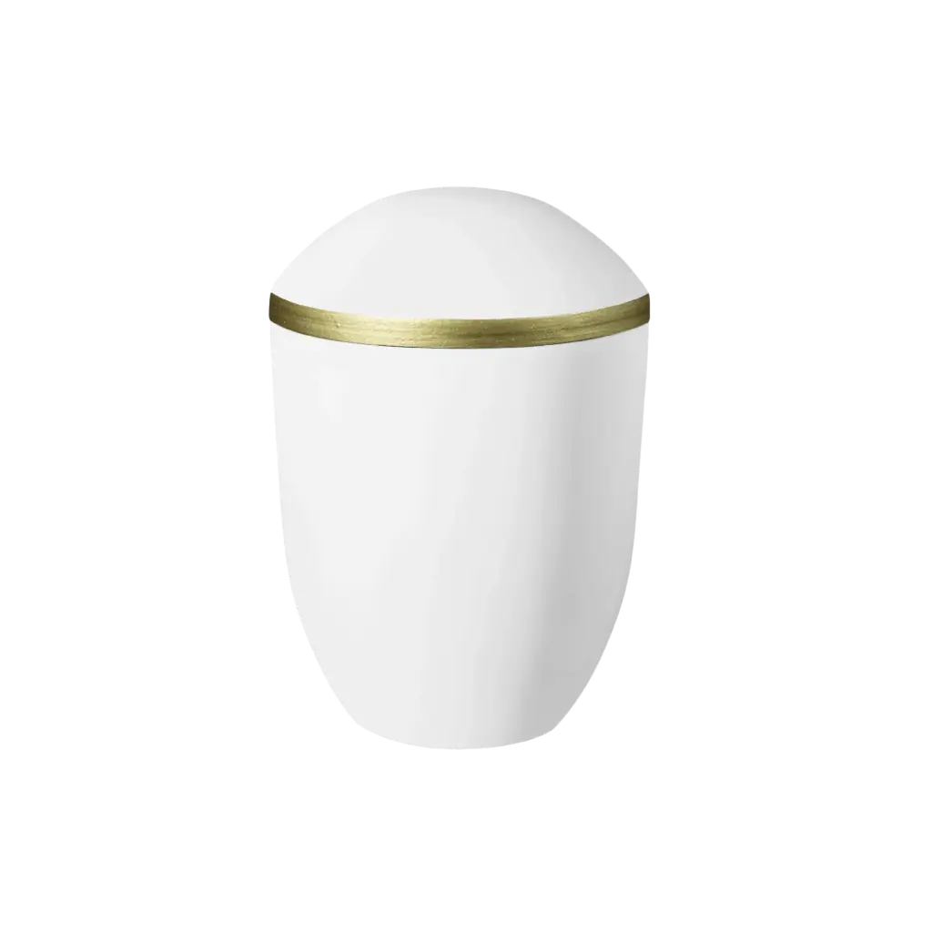 PURE BIO-LEHM Urne weiß gold
