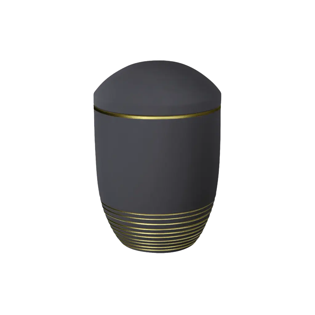 WAVE BIO-LEHM Urne anthrazit gold