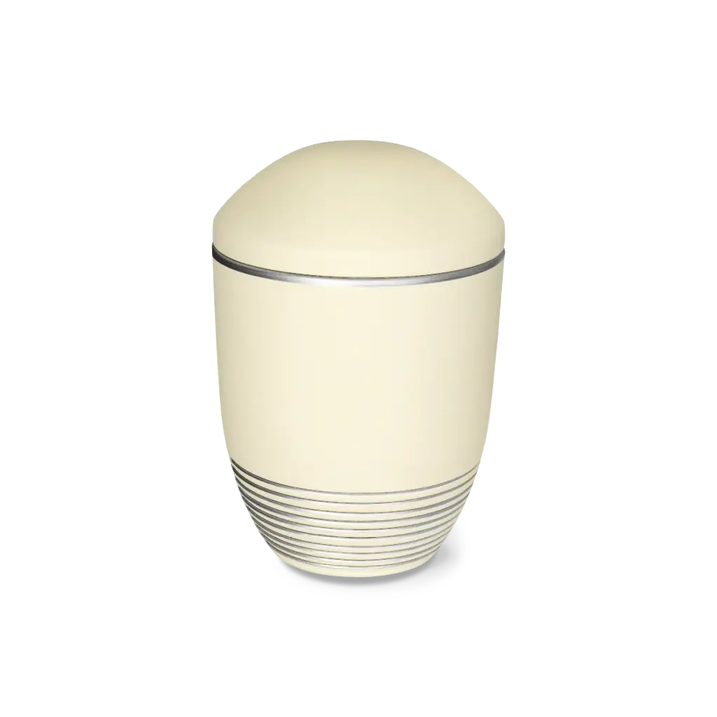 WAVE BIO-LEHM Urne sandbeige silber