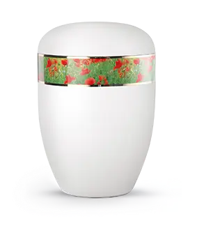 Edition Fleur, weiß satiniert, Mohn, biol. abbaub.