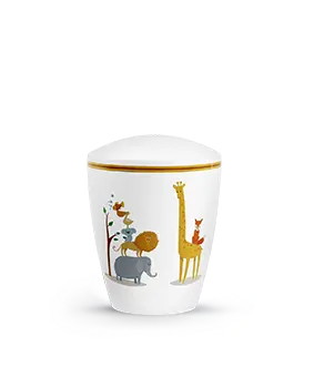 Kinderurne, Soft-Touch-Oberfläche, weiß, Tiere, biol. abbaub.