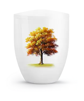Edition Silva, Hochglanz weiß, Ahornbaum Herbst, biol. abbaub.