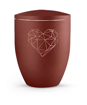 Edition Geometric, velvet rubin, kupferfarbenes Motiv Herz