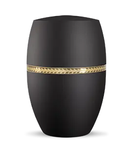 Infinity Livorno, velvet Schwarz, gebürstetes Golddekor „Zweig“