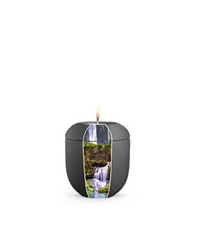 Edition Natura, samton anthrazit, Wasserfall, Gedenklicht