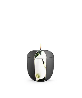 Edition Natura, samton anthrazit, Calla, Gedenklicht
