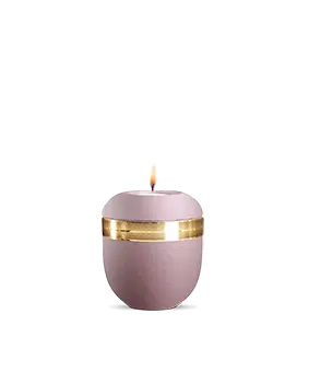 Infinity Livorno, velvet Rosé, gebürstetes Golddekor, Gedenklicht