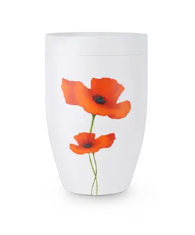 Stahl, Design: H. Wimmer Motiv Klatschmohn handbemalt