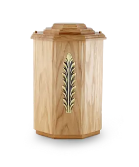 Eiche natur, achteckig, Messing-Emblem