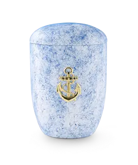 Seeurne, Tonolith-Anhydrit, weiß/blau, MS-Anker