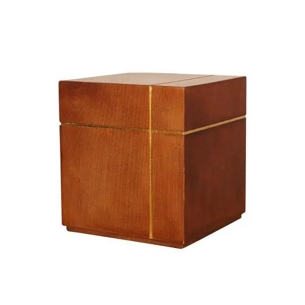 Urne Cubo gebeizt mit croce, Holz, 22x21x21 (4L)