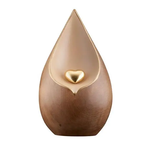Urne Lacrima Linde 2tönig gebeizt mit cuoricino gold, Holz, 35x21,5x21,5 (4L)