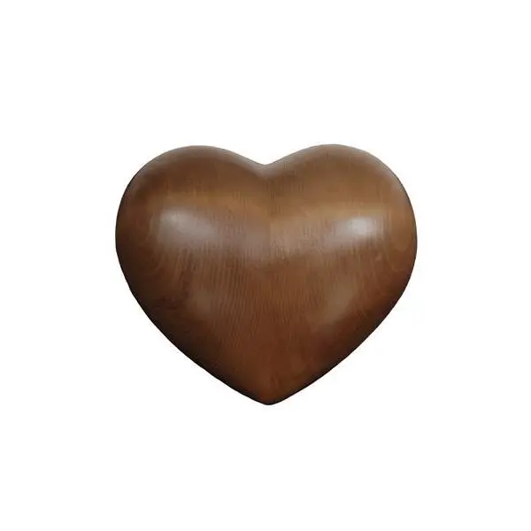 Mini Urne Cuore dunkel gebeizt, Holz, 6,5x7,5x4 (10ml)