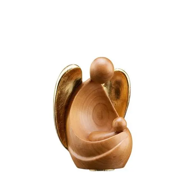 Urne Schutzengel Amore sitzend Kirsche, Satiniert+Gold, 8 cm (5ml)