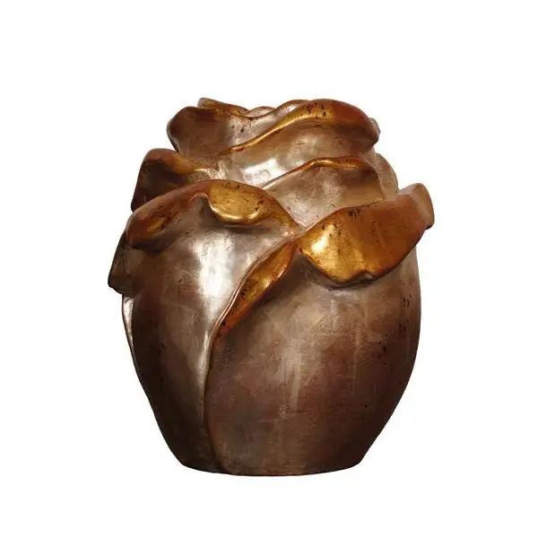 Urne Rose Gold 24Karat und silber, Holz, 26x23,5 (4L)