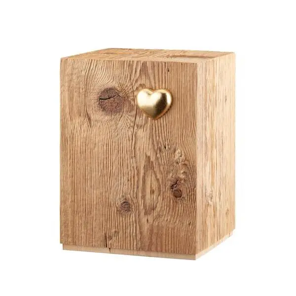 Urne Silenzio Altholz mit cuoricino, Holz, 27x21x21 (4L)