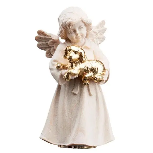 Urne Engel Hund, Natur+Gold, 22 cm (20ml)