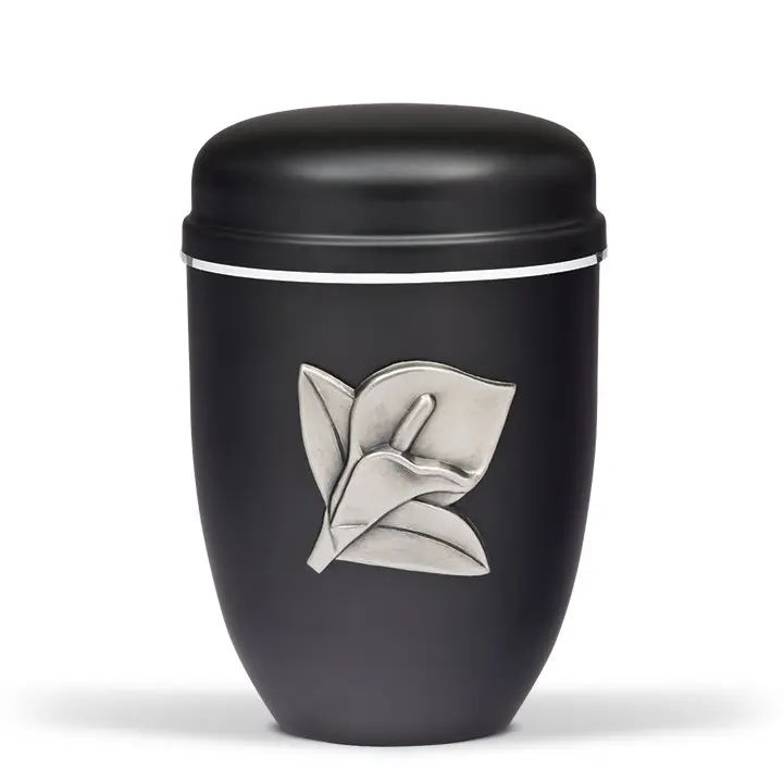 Schwarz-Matt, zinnf. Metallpl. "Calla"
