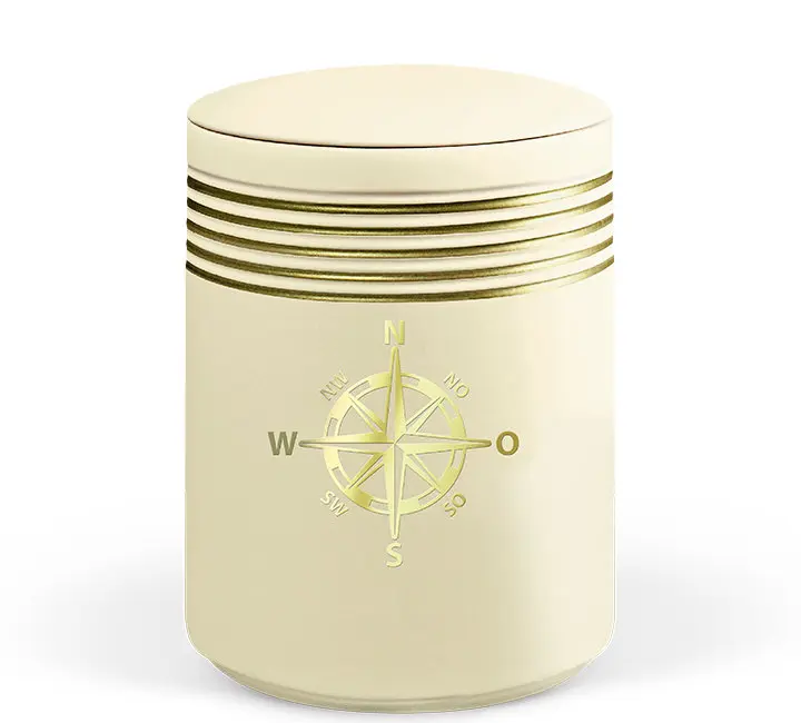 Seeurne, Sandbeige, Gold Kompass-Dekor