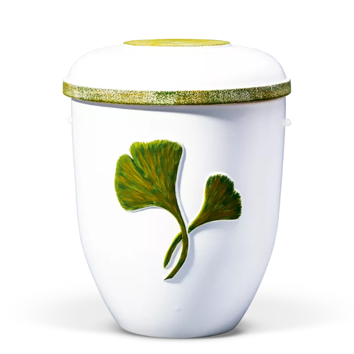 Weiß, Gingko Blätter