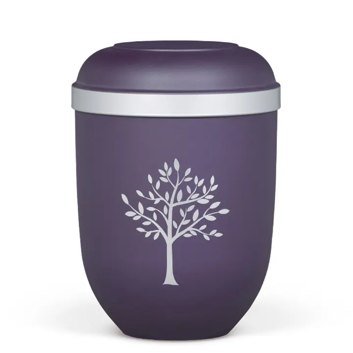 Violett-Velours, Silberrand, Moderner Baum