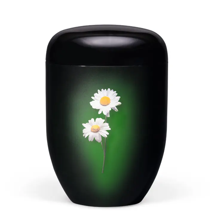 Schwarz, Margerite mit Airbrush hintelegt