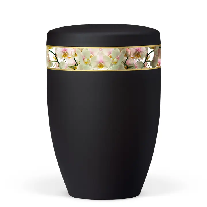 Anthrazit Velours, Dekor: "Orchideen"