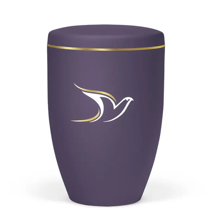 Violett Velours, Taube Gold/Weiss verspiegelt, Goldband