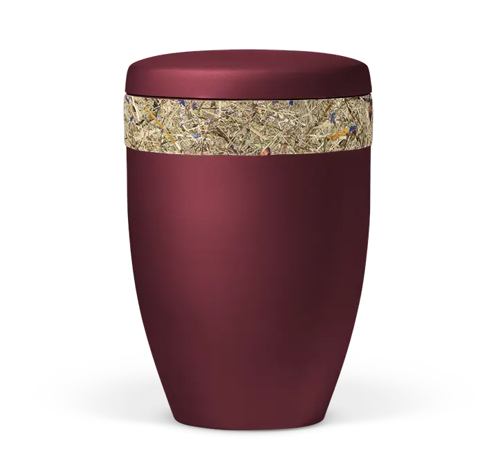 Weinrot-Velour, Almwiesnbunten mit bunten Blüten