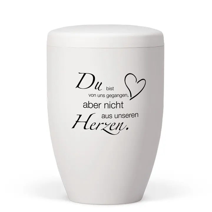 Weiß Matt, Trauertext Nr. 2, Dekoremblem Herz