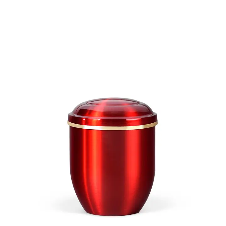 Mini Urne, Bordeaux Rot, Goldband                   " 