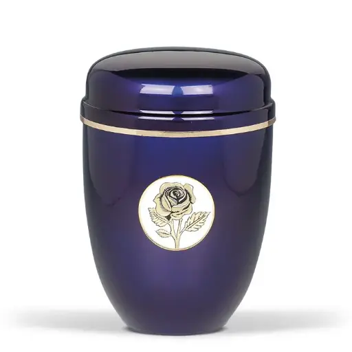 [821PC] Kobalt-Blau, ART DESIGN Rose, Goldband