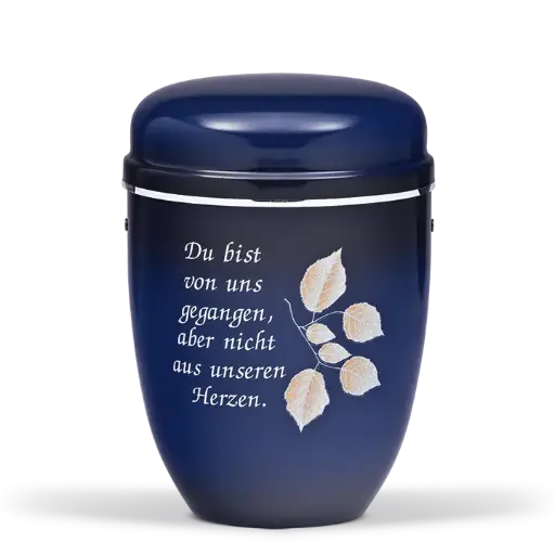 [865 SBL -T2] Blau-Schwarz pat., ART DESIGN Blätter, Silberb., Tr.text 2
