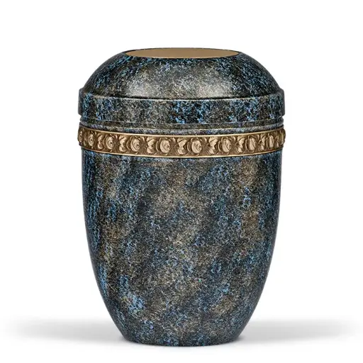 [1410 AST] Blau-Bronze Handpatiniert, Messing Rosendekor
